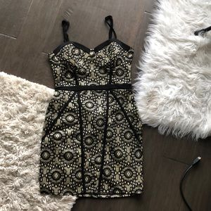 Black and Gold Material Girl Dress